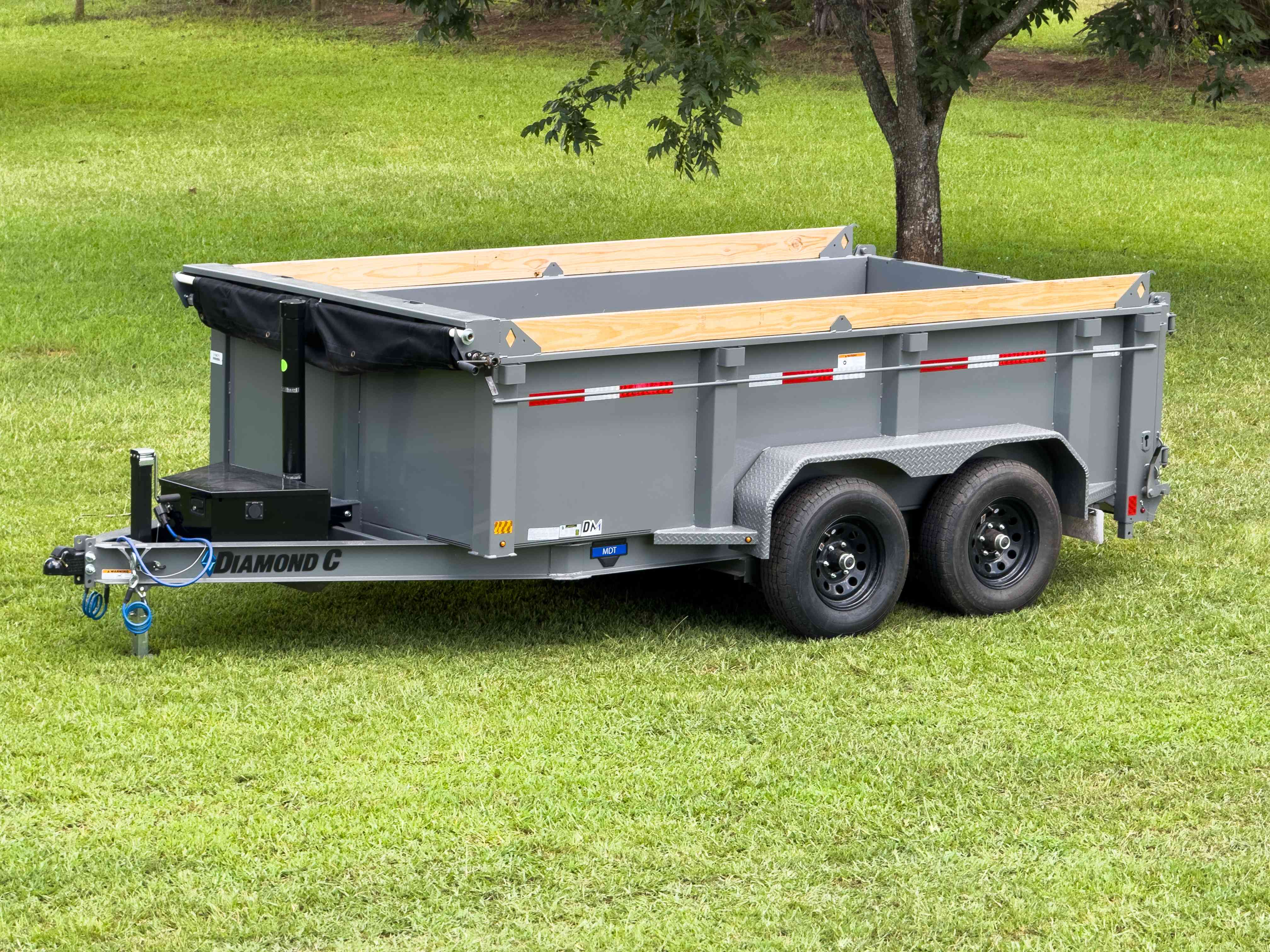 Dumpster trailer rental in Griffin, GA — Diamond C 10,000 lb dump trailer