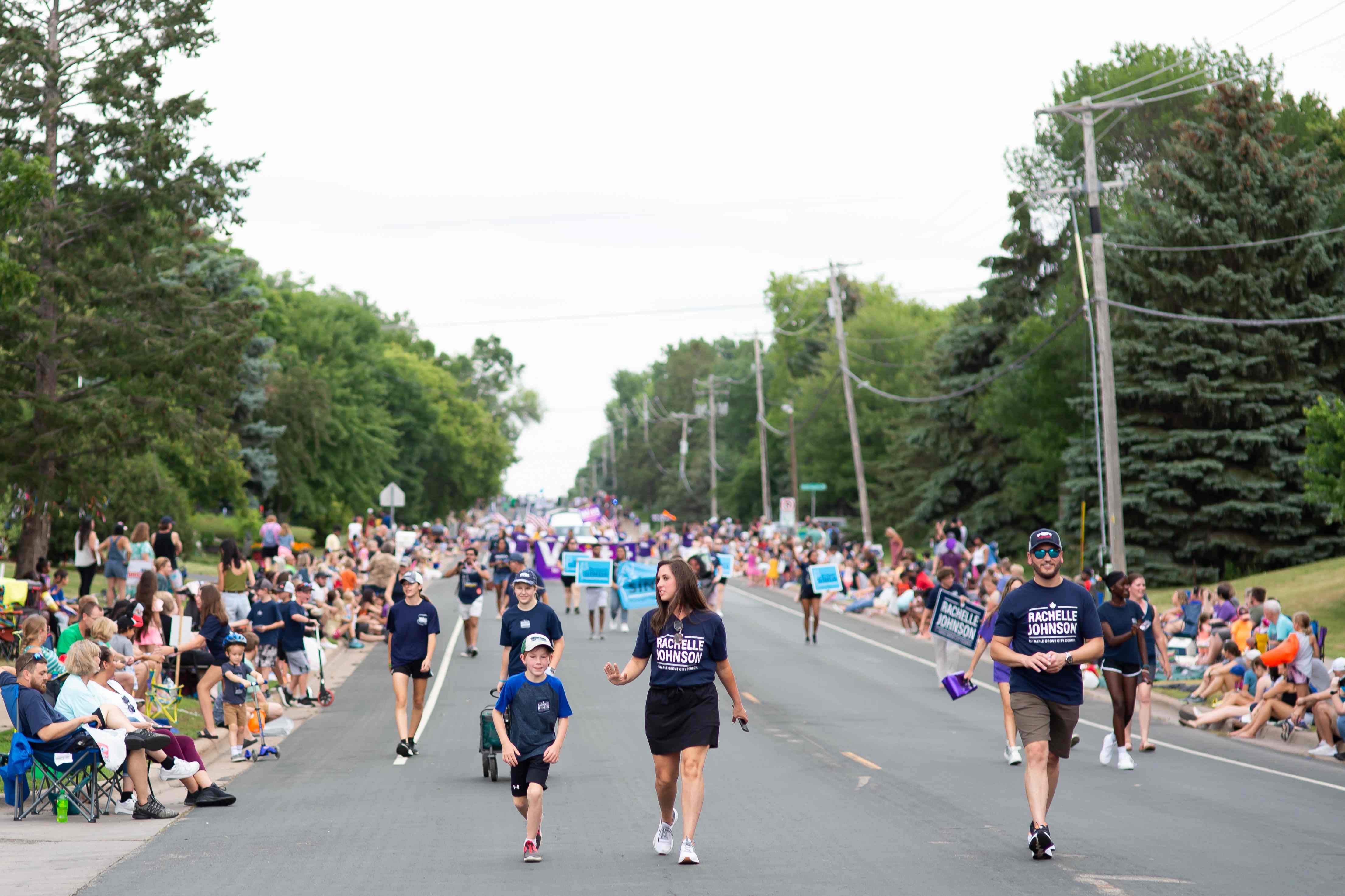 Rachelle Johnson running in July 4th parade