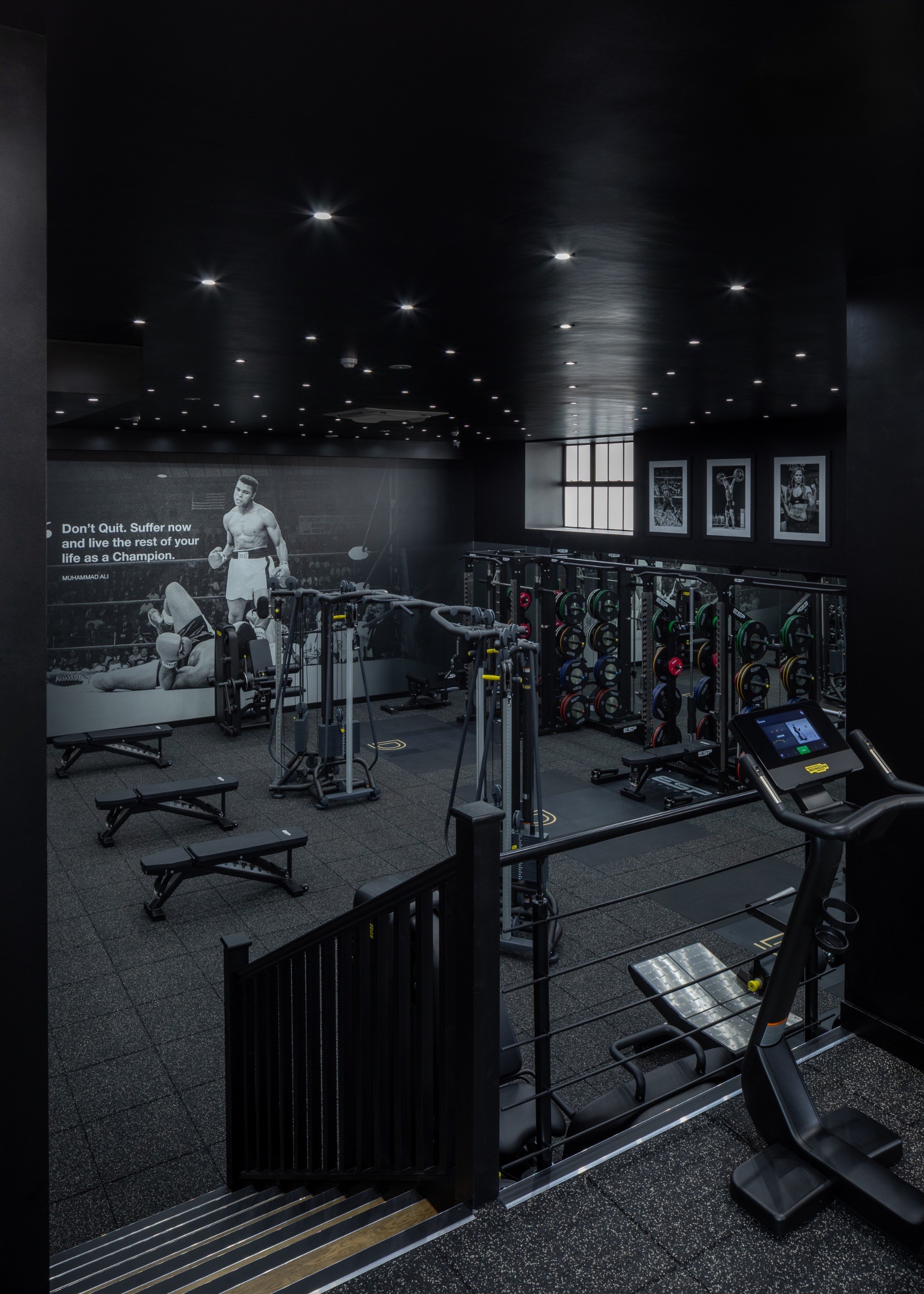 Professional gym facility installation with modern equipment