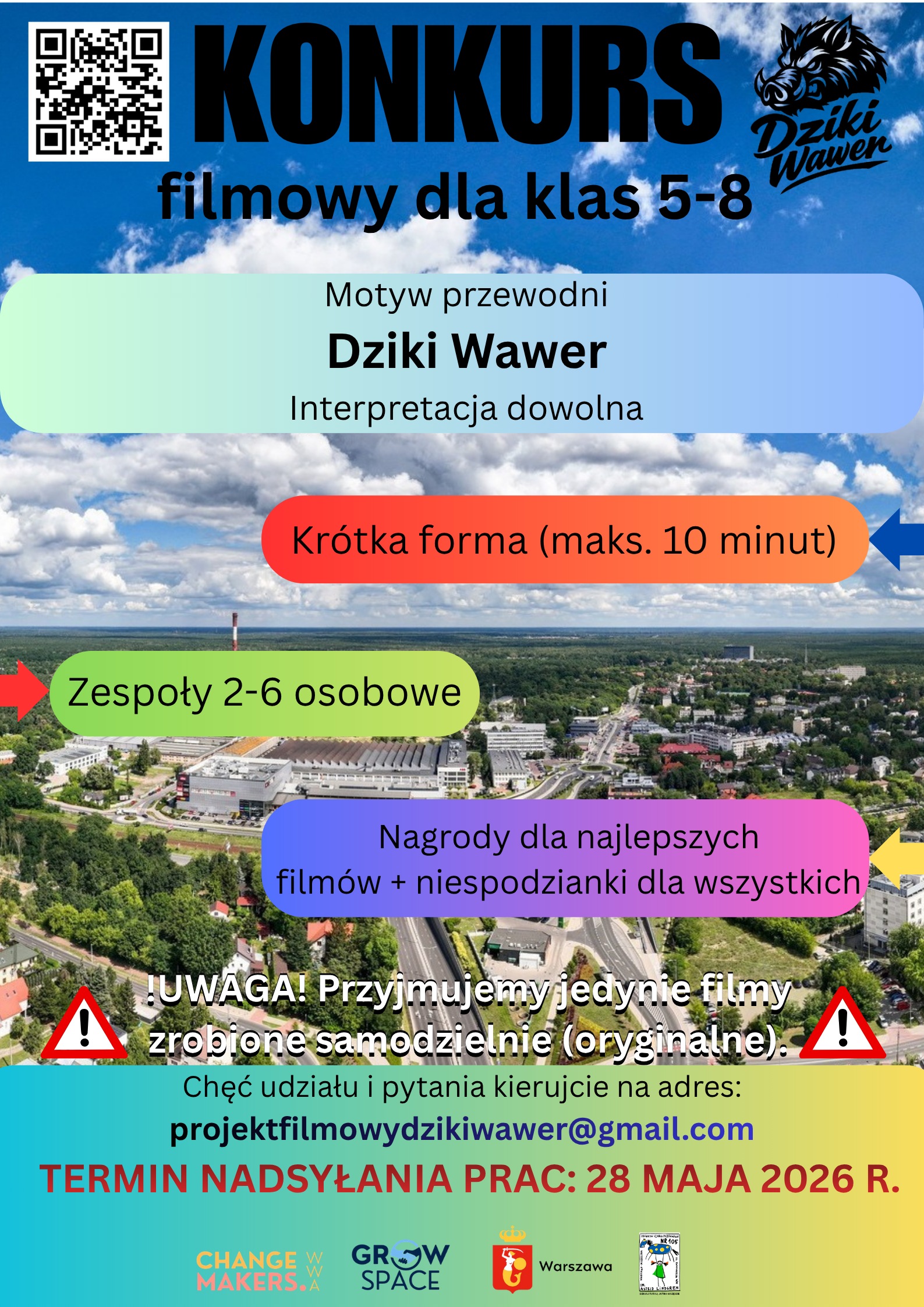 Plakat konkursu filmowego Dziki Wawer