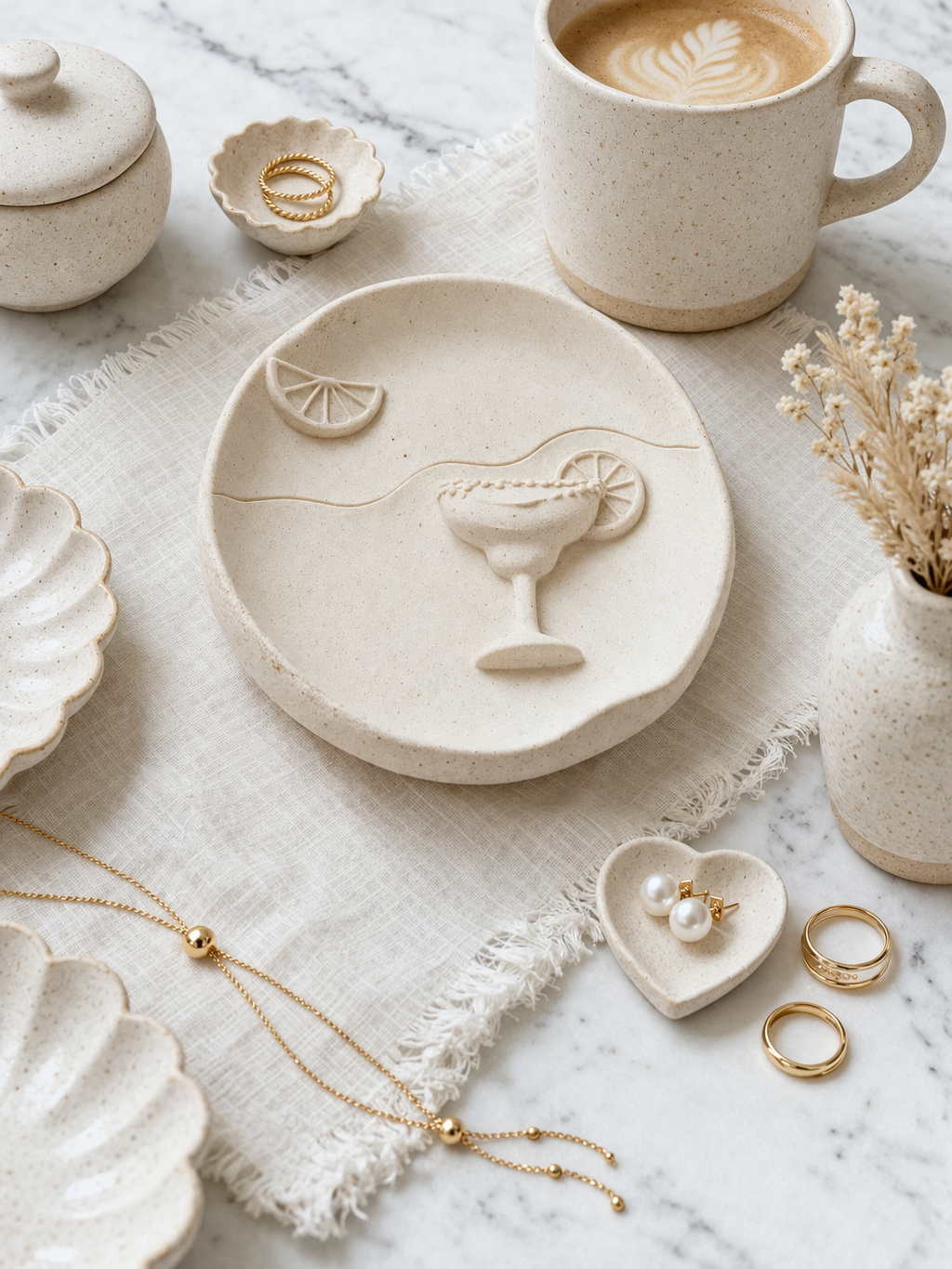 Hand-sculpted ceramic piece