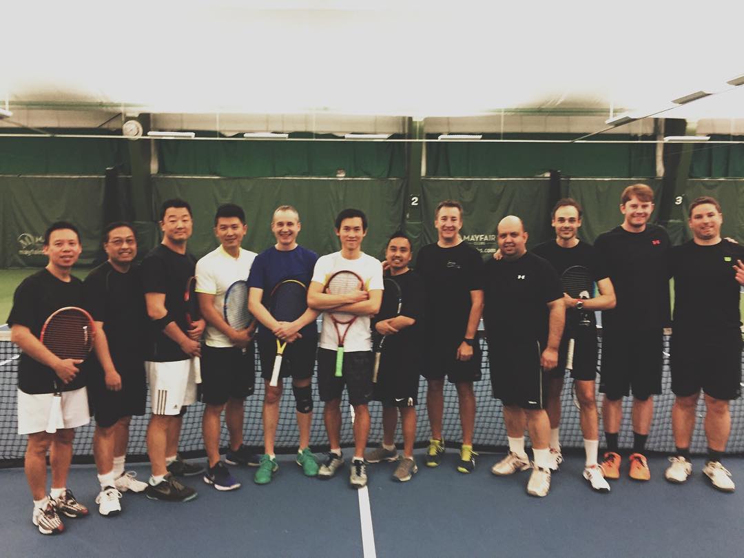 Group tennis training