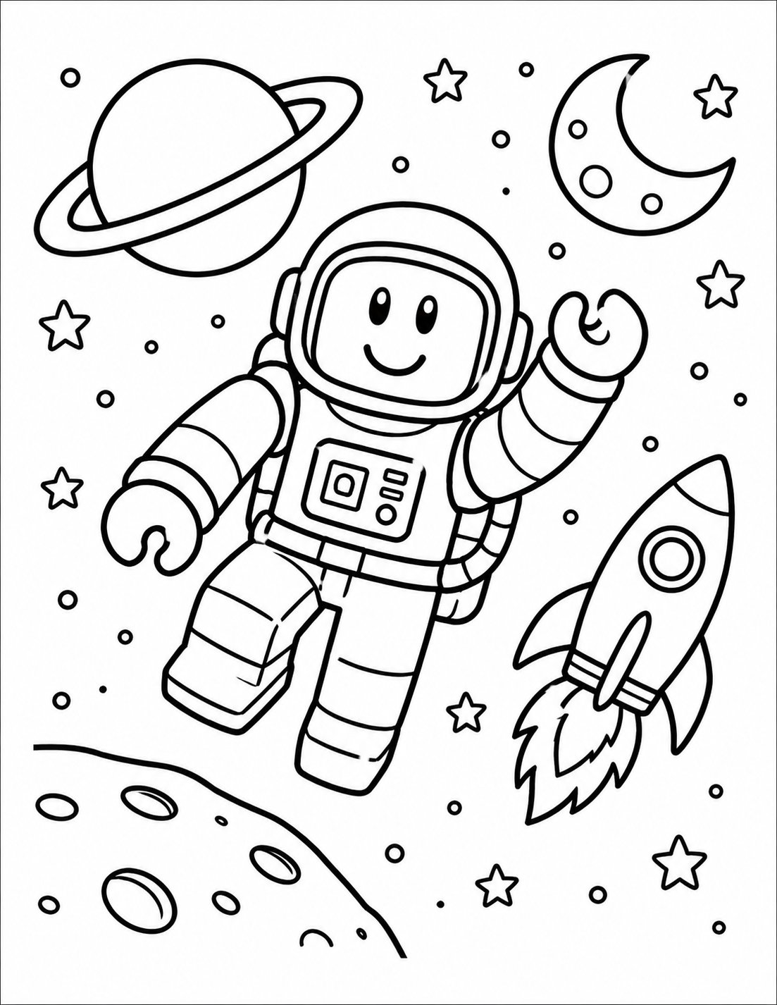 Astronaut — Space coloring page