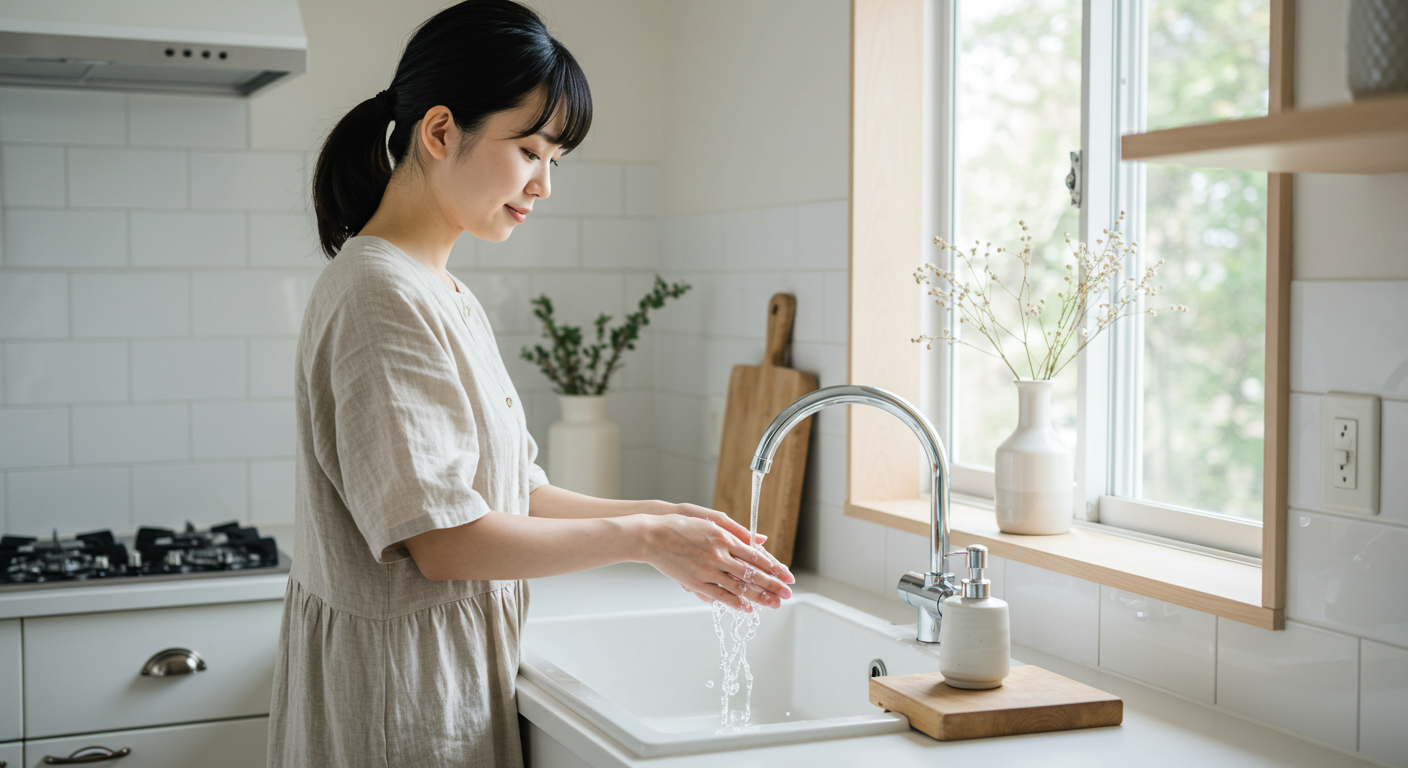 水道修理の様子