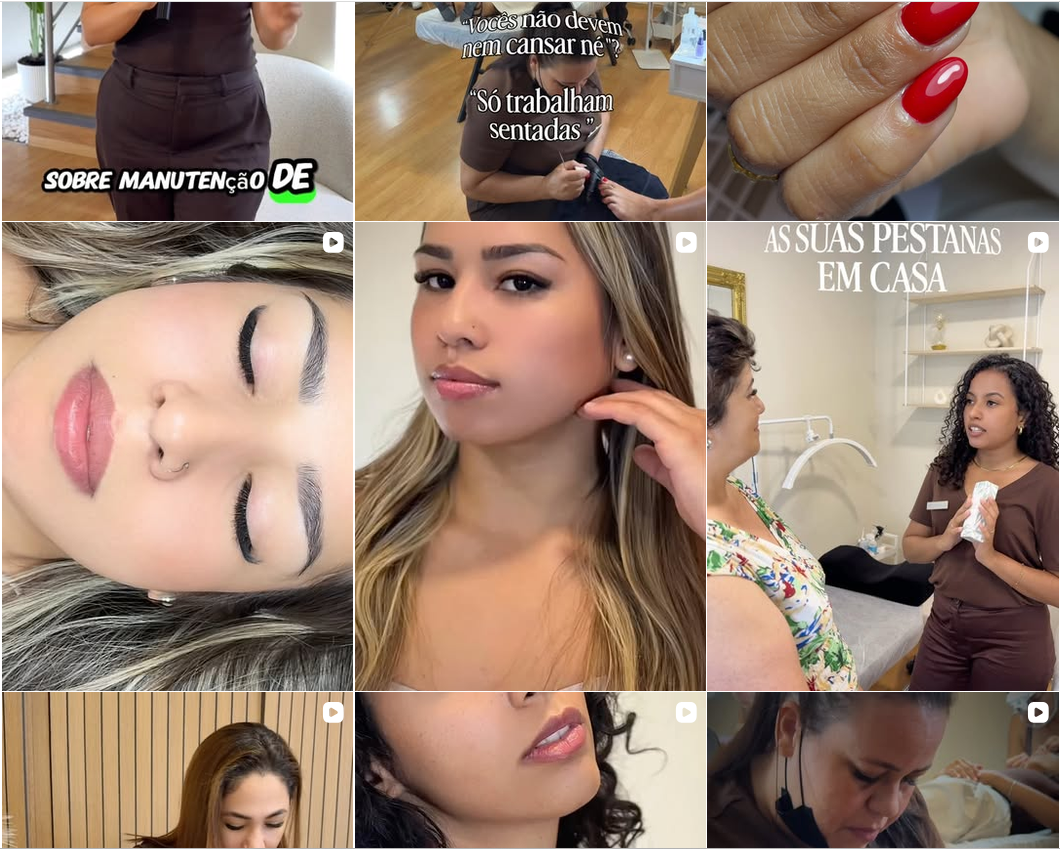 Mais publicações do Instagram da Utopia Beauty: bastidores do studio e resultados de clientes