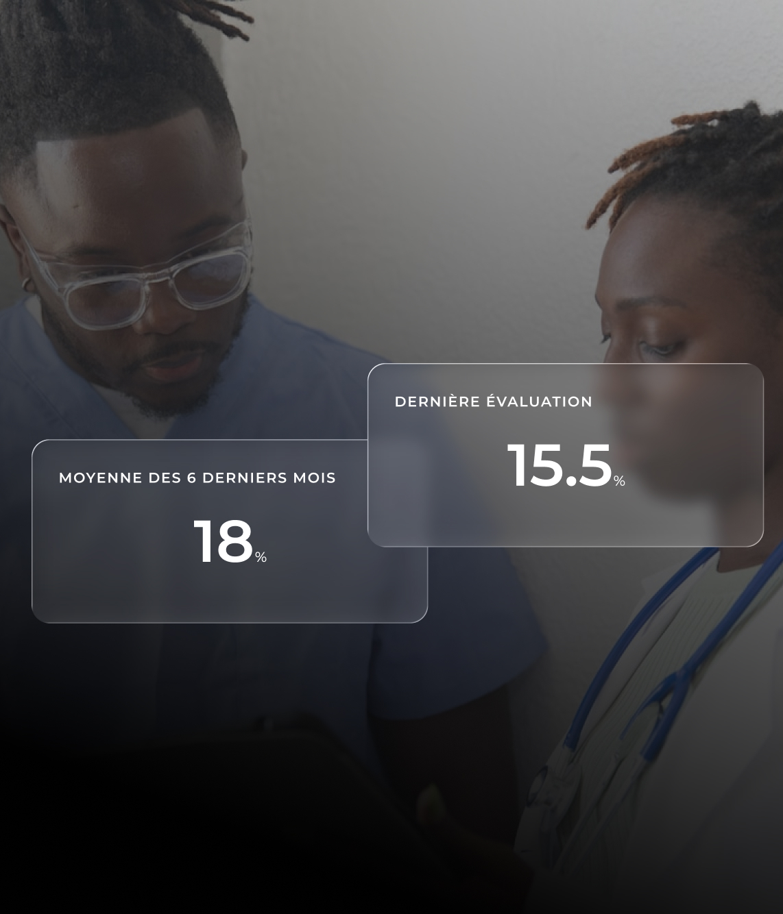 Pratique médicale — professionnels de santé avec données de suivi patient