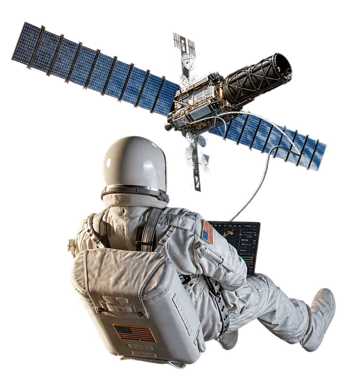 Astronaut trading from orbit
