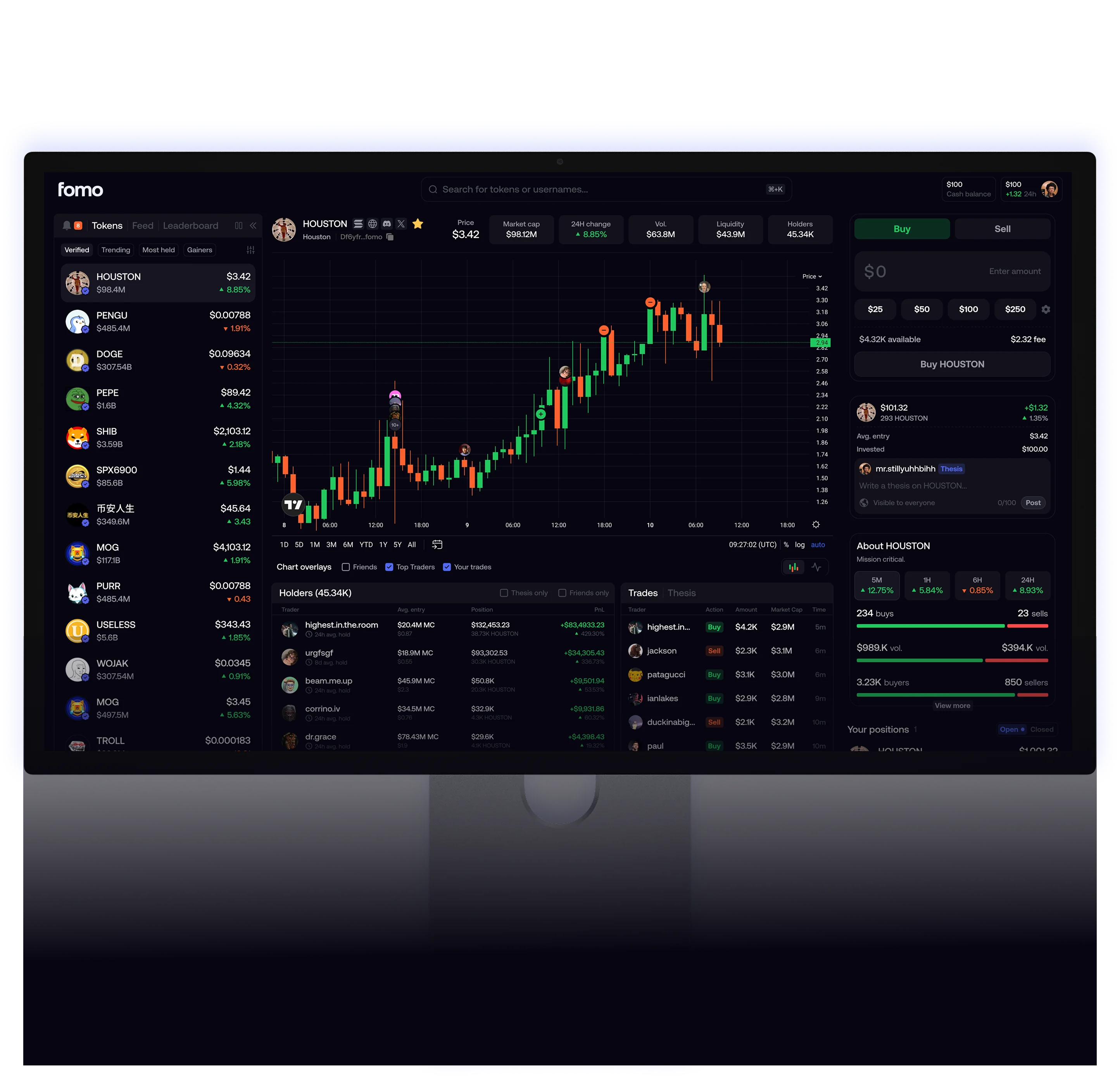 fomo desktop trading dashboard