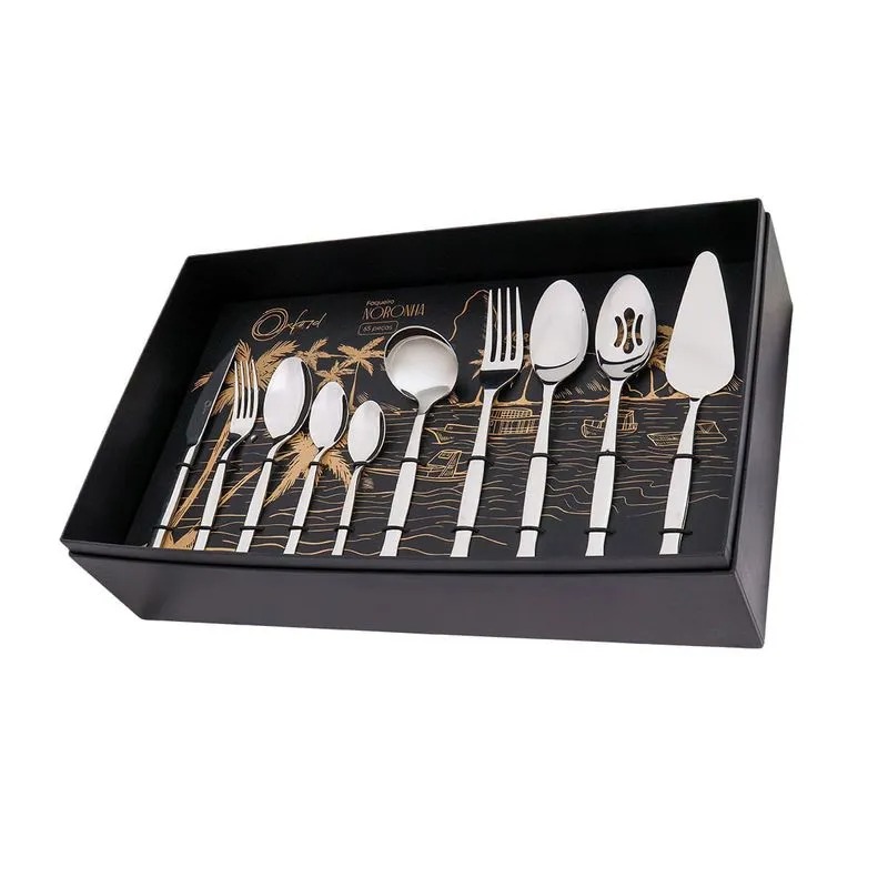 Faqueiro em Aço Inox Premium 65 Peças Noronha Oxford