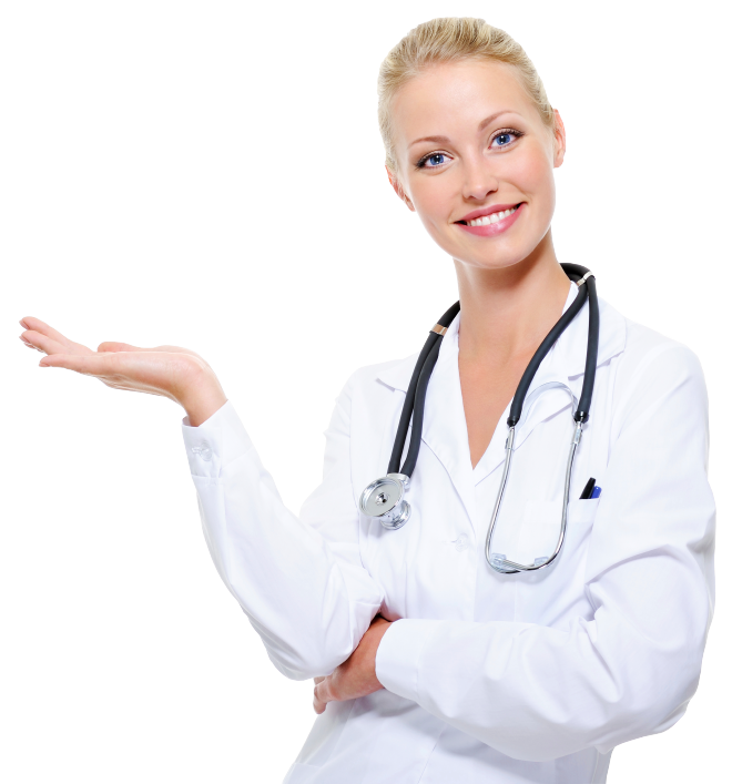 Female medical professional with stethoscope