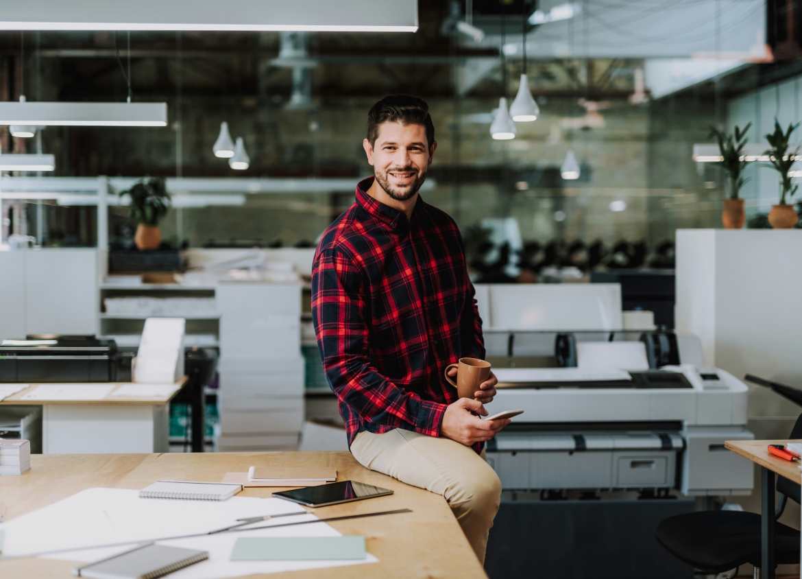 Professional at desk