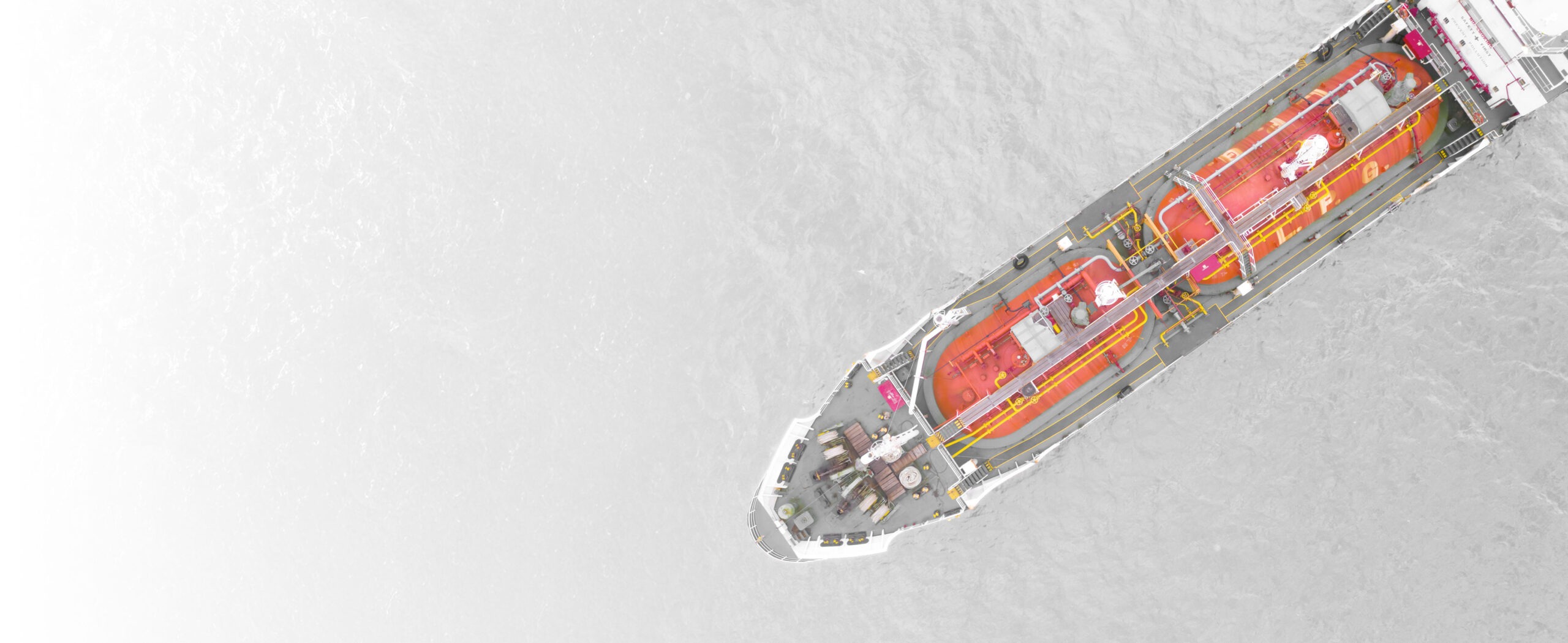 Aerial view of cargo vessel