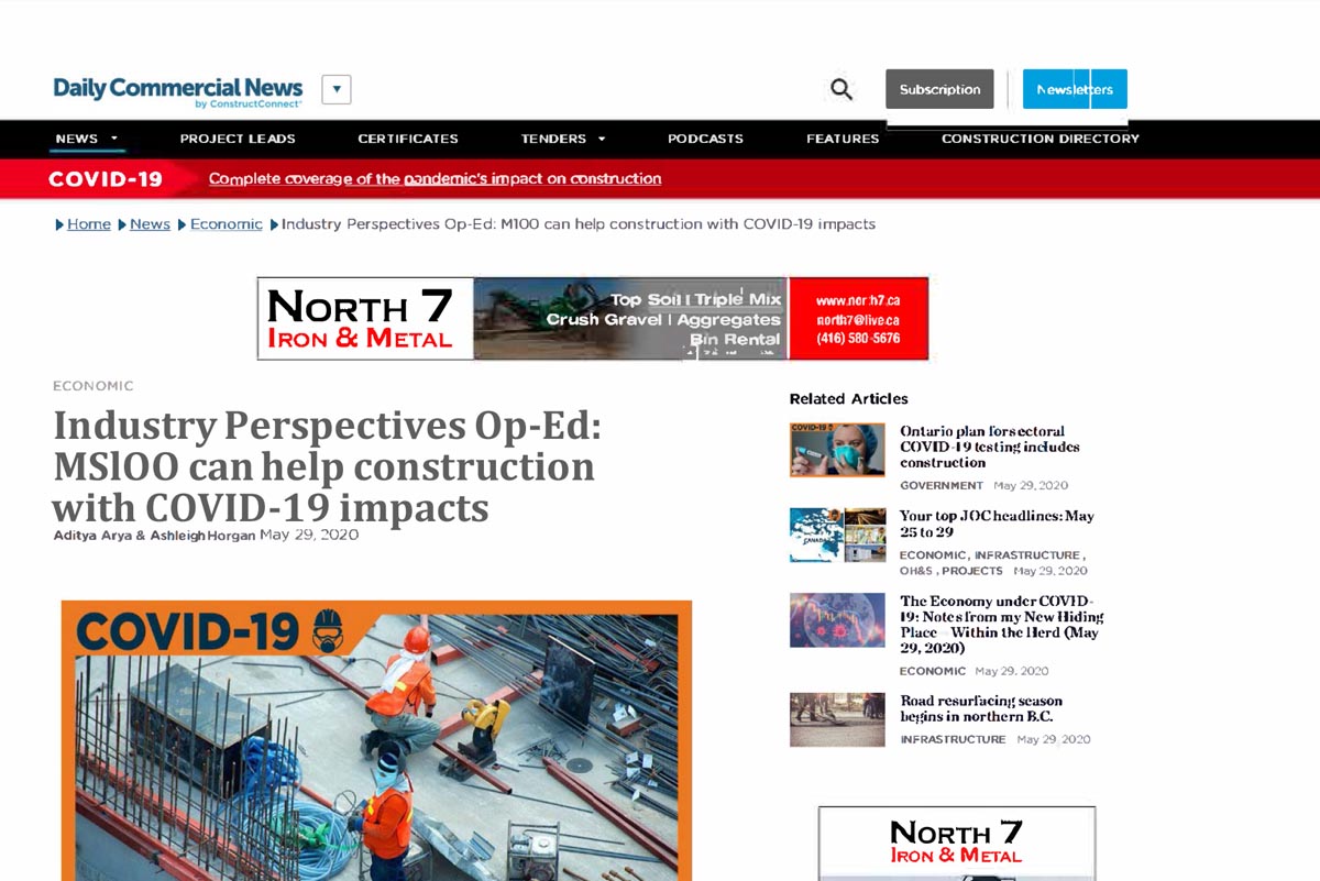 Industry Perspectives Op-Ed: MS100 can help construction with COVID-19 impacts