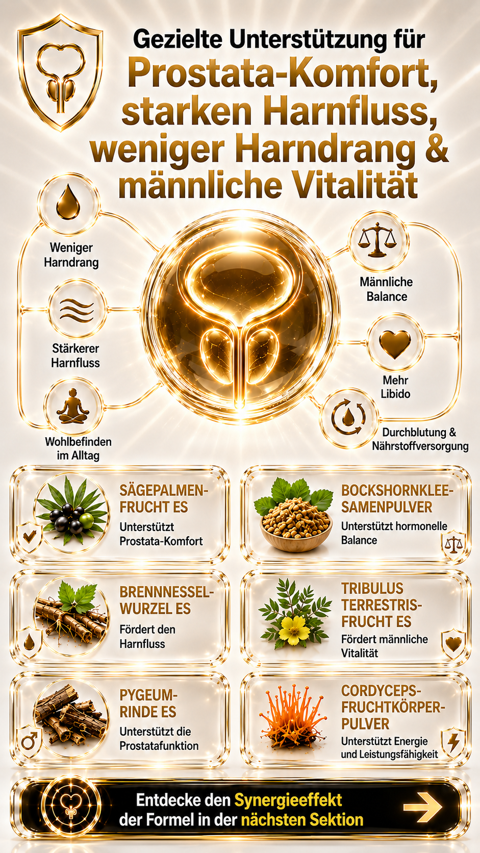 KI-generiertes Bild: Die Synergieformel für Prostata, Potenz, ruhige Blase