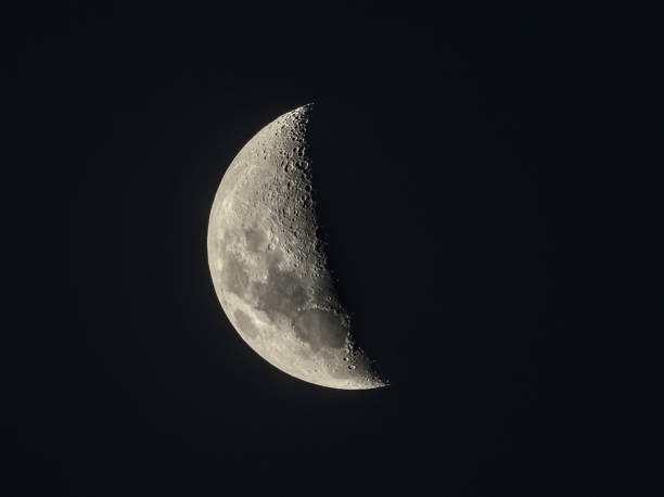 Waxing Crescent Moon — Quarter Phase Illumination
