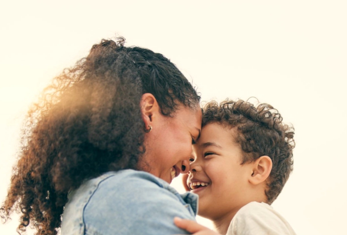 Mother and child sharing a joyful moment