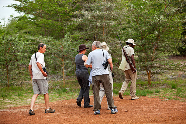 Guests on a guided walking safari