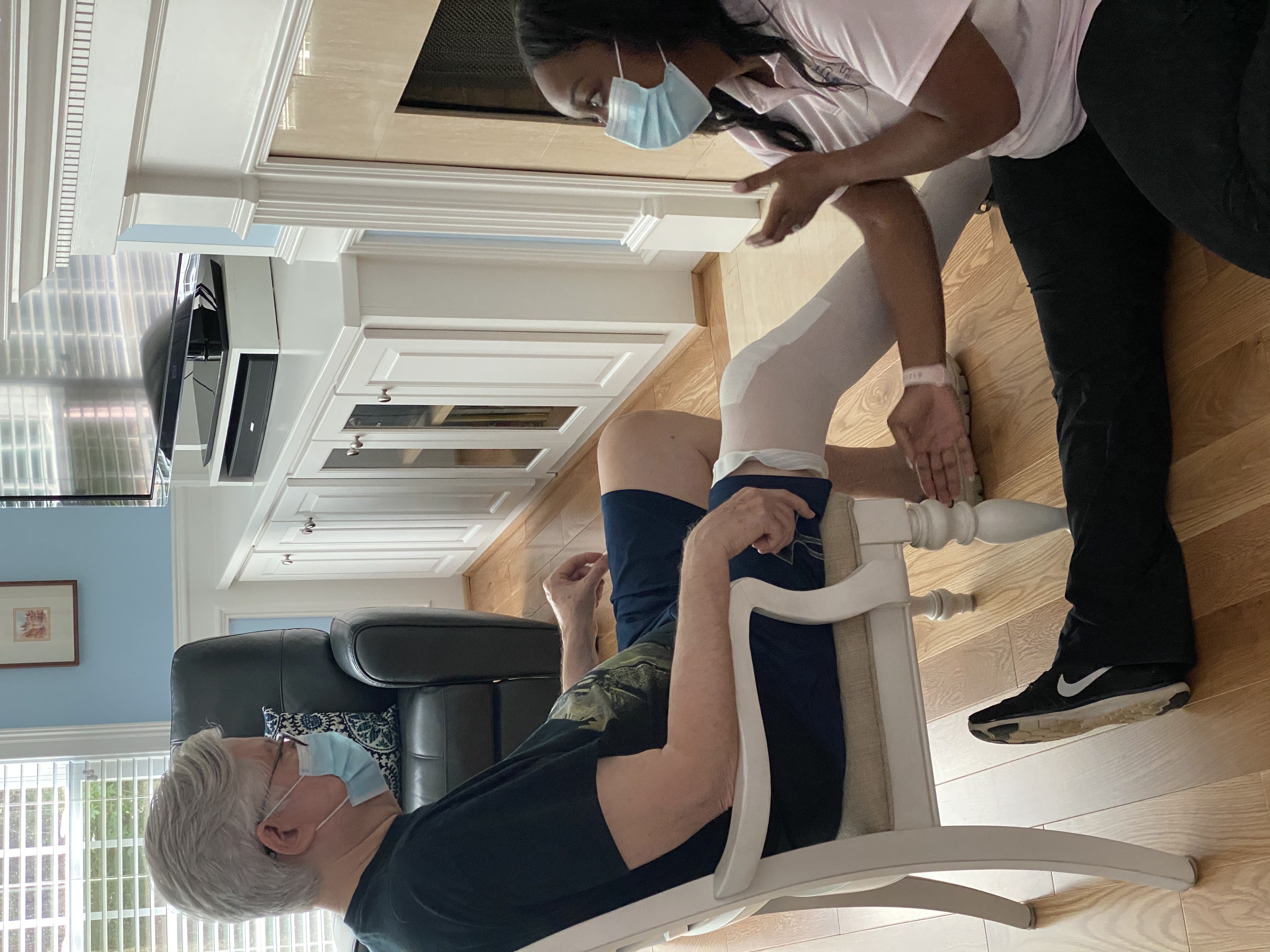 In-home physical therapy session