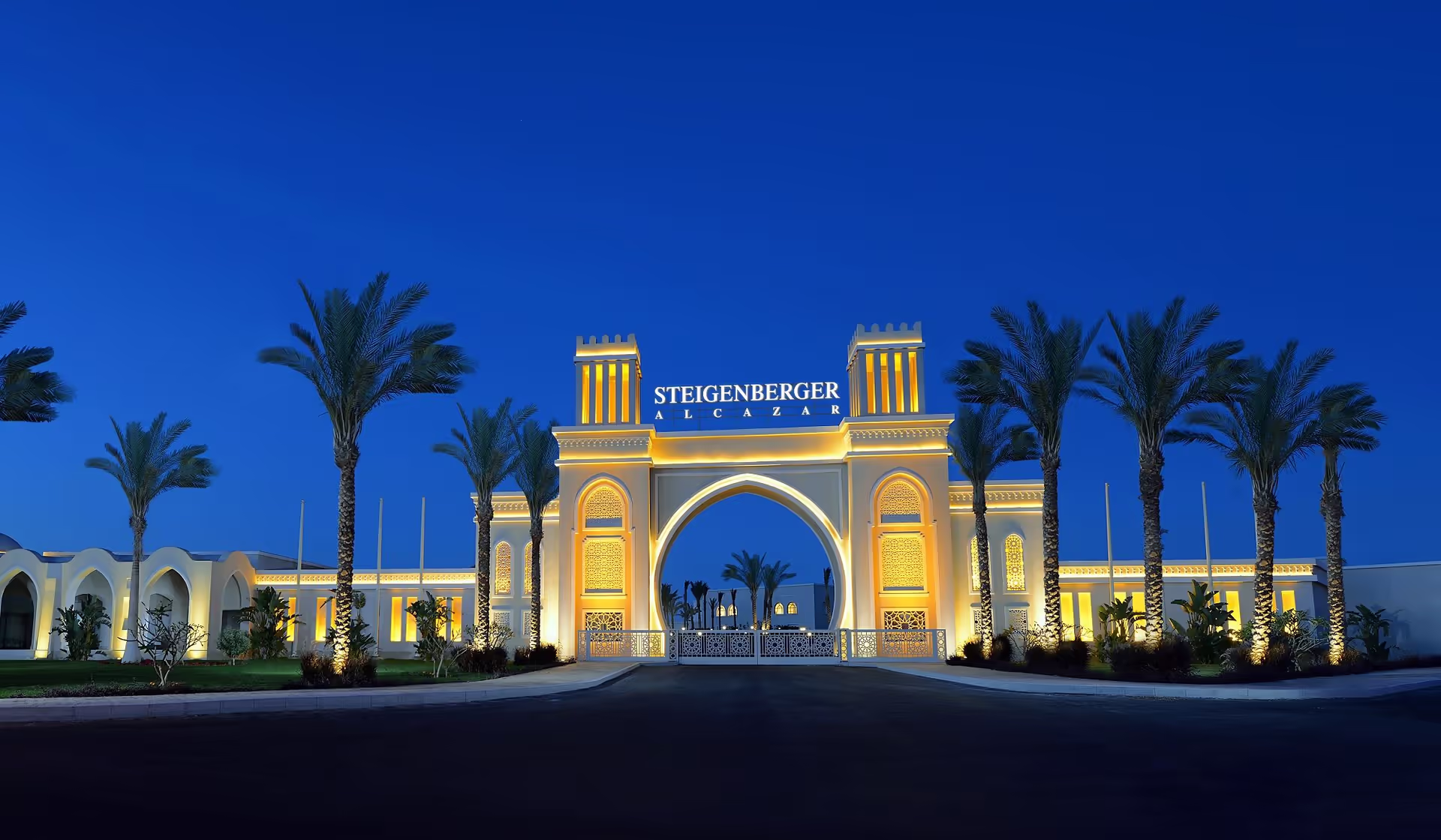Main gate entrance of Steigenberger Alcazar in Sharm El-Sheikh