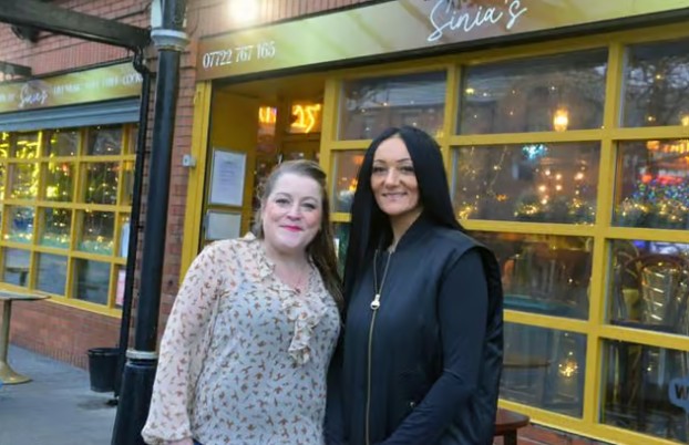 Kaye Nicholson and Sinia at the #NotAllWomenWearCapes International Women's Day event in South Shields