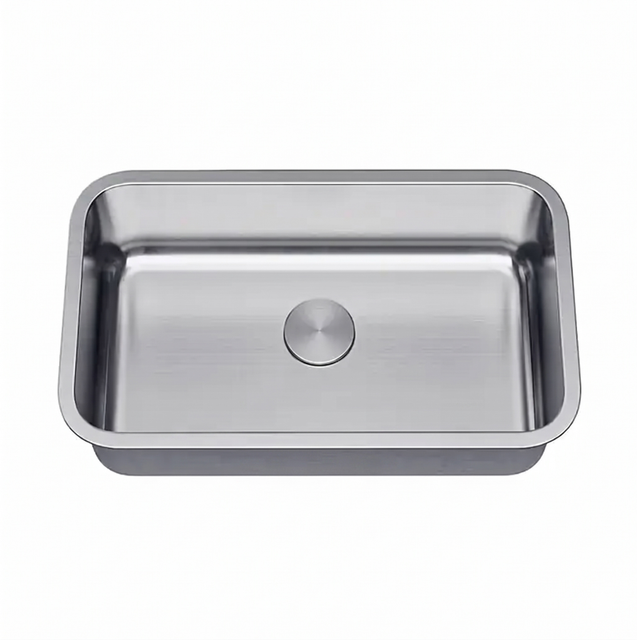 Stainless steel single bowl undermount kitchen sink with rounded corners