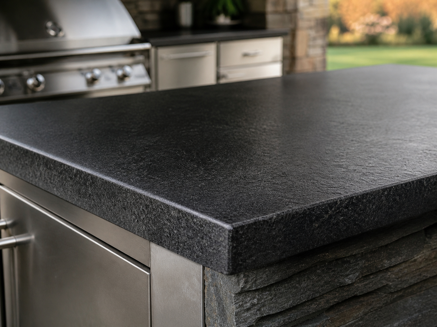 Black granite countertop - dark textured surface