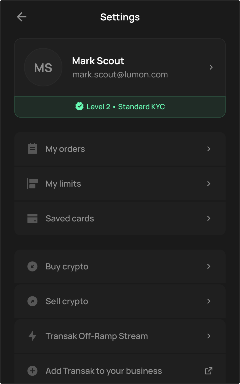 04 - Profile / KYC status