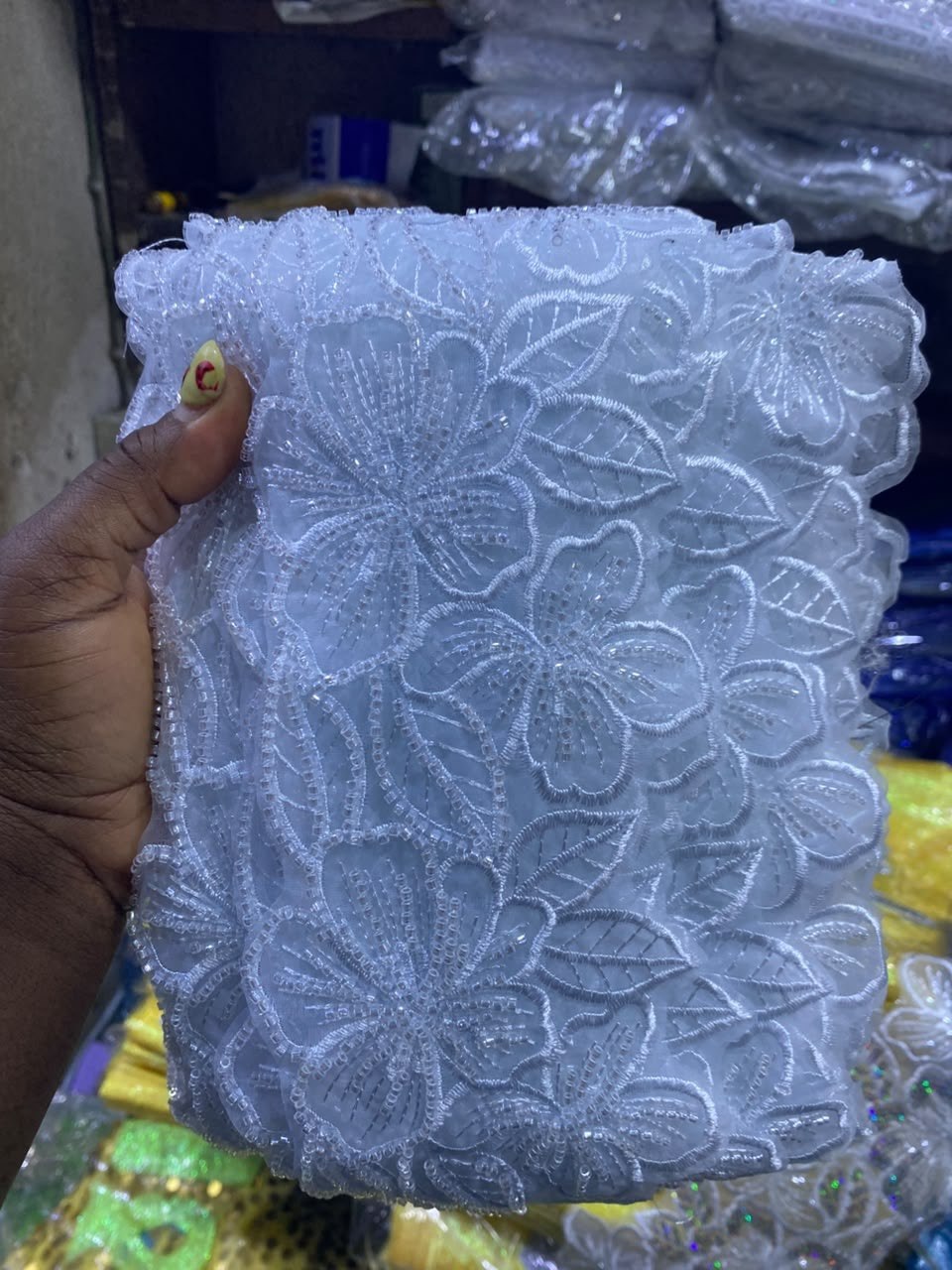 Embroidered White Lace