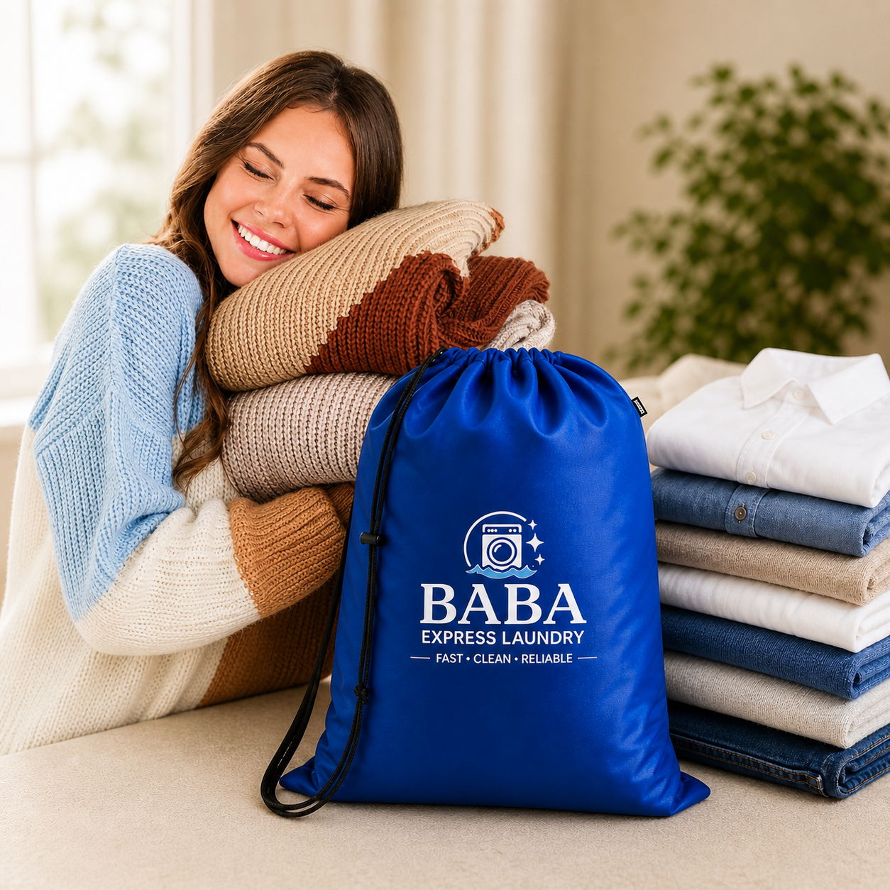 Wash and fold laundry service