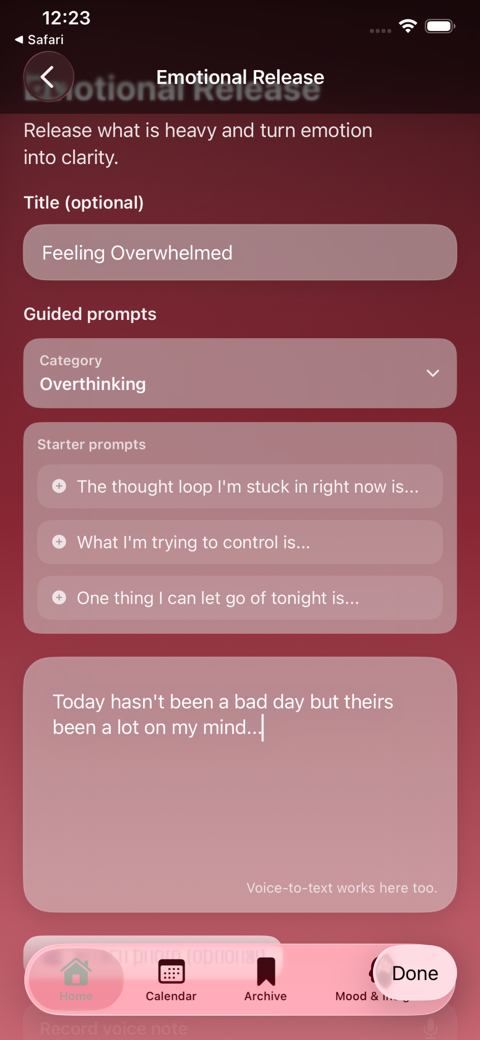Pathmentum Let It Out Screen