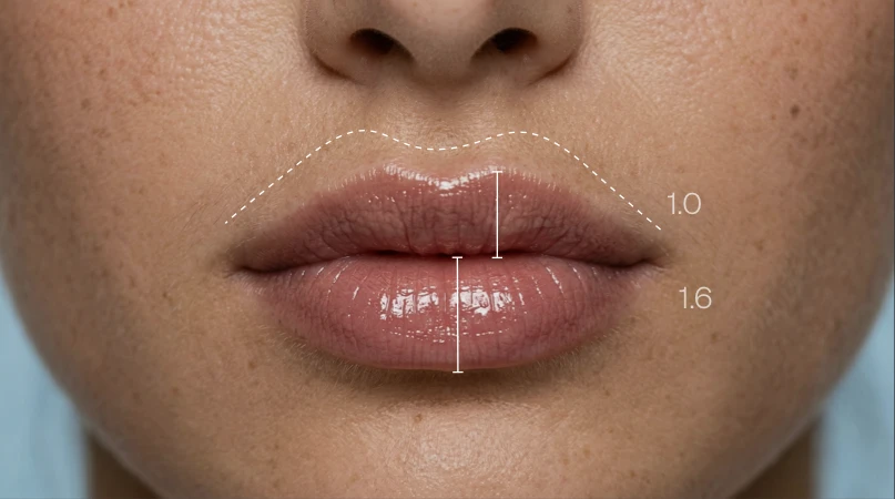 Análisis de proporción labial con mediciones