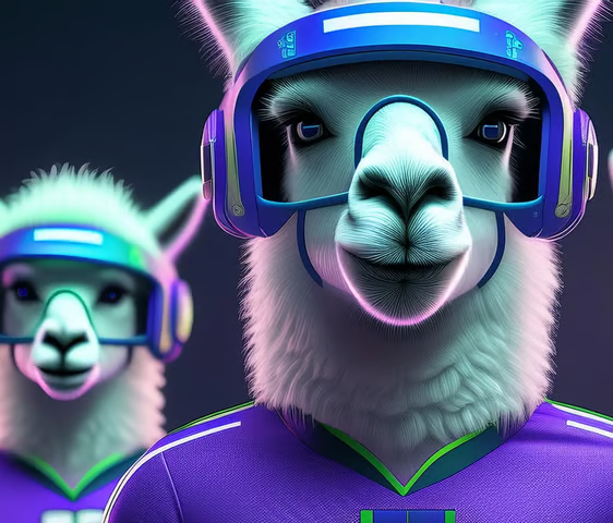 AI Llama Assistant with VR Headset