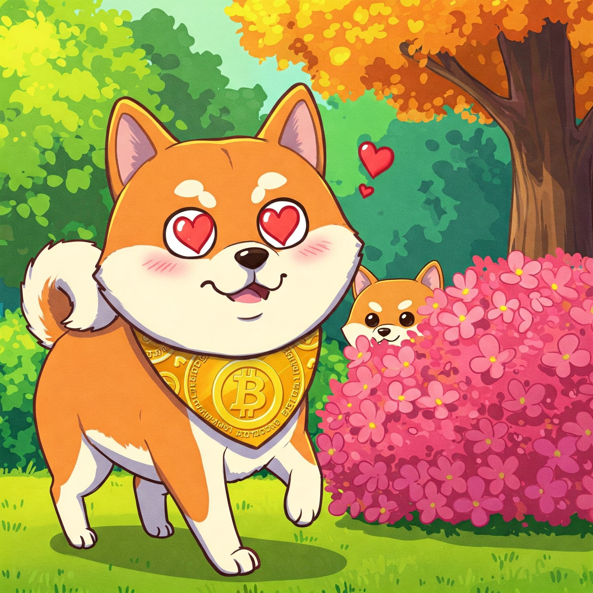 Cute Shiba Inu with heart eyes