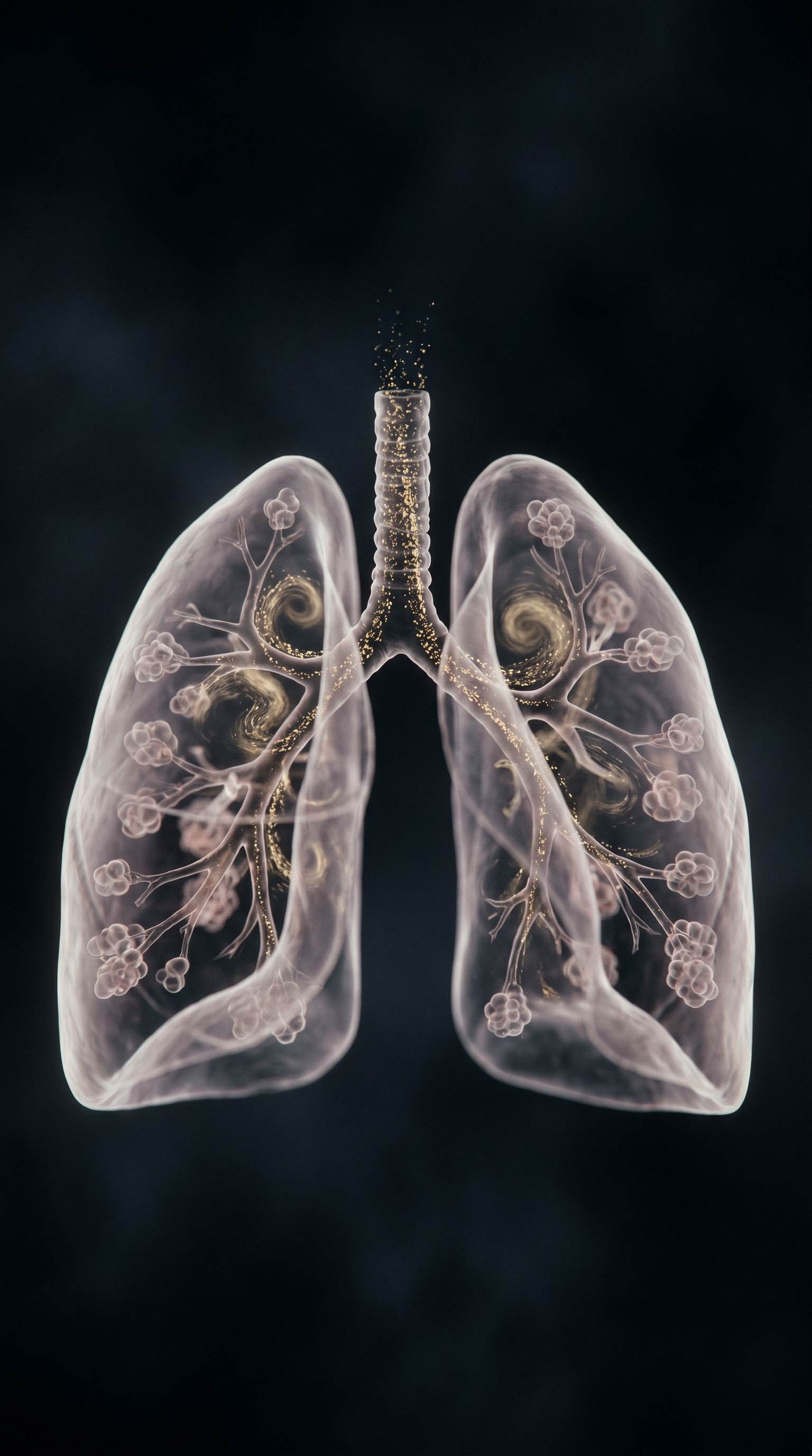 Cinematic AI lungs visualization