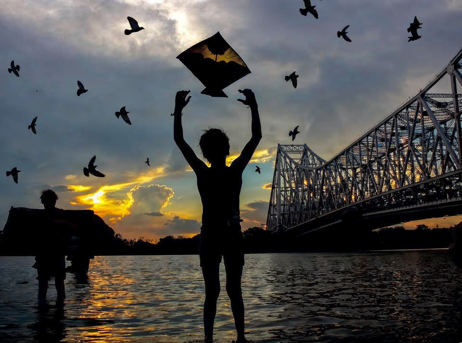 Sunset at Howrah Bridge