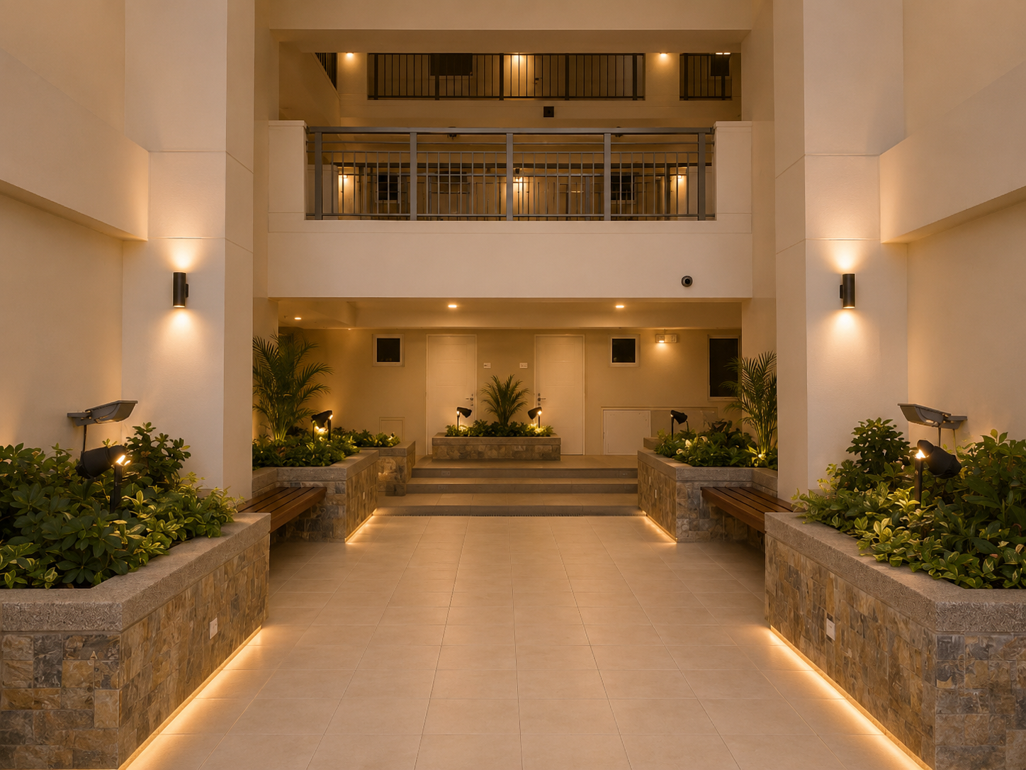 Building main entrance and atrium