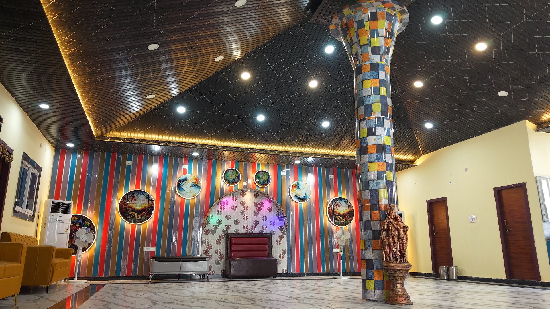 Detailed view of the main hall interior.