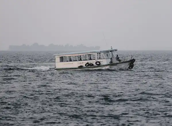 Local ferry boat travelling between Maldivian islands