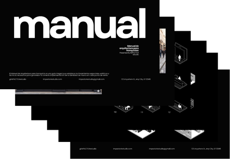Manual de arquitectura para franquicias con diagramas isométricos