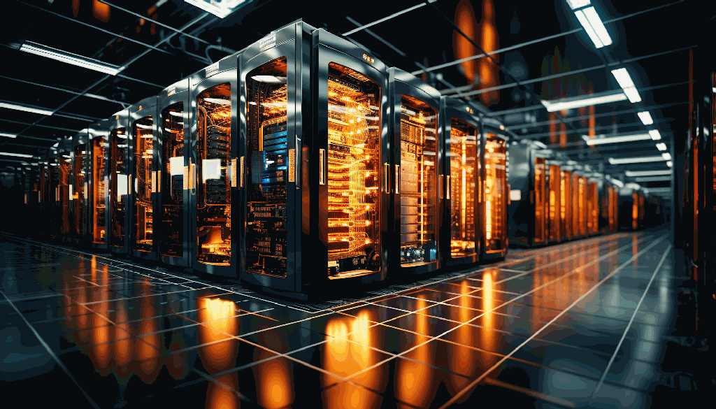 Mark Darland data closet housing secured Windows Server infrastructure