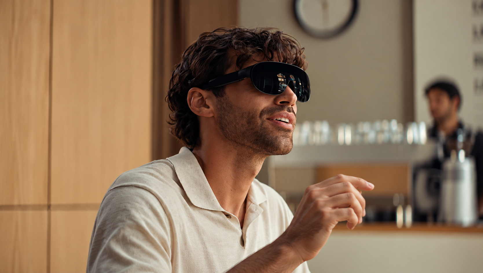 Usuario interactuando con las Meta VR Glasses