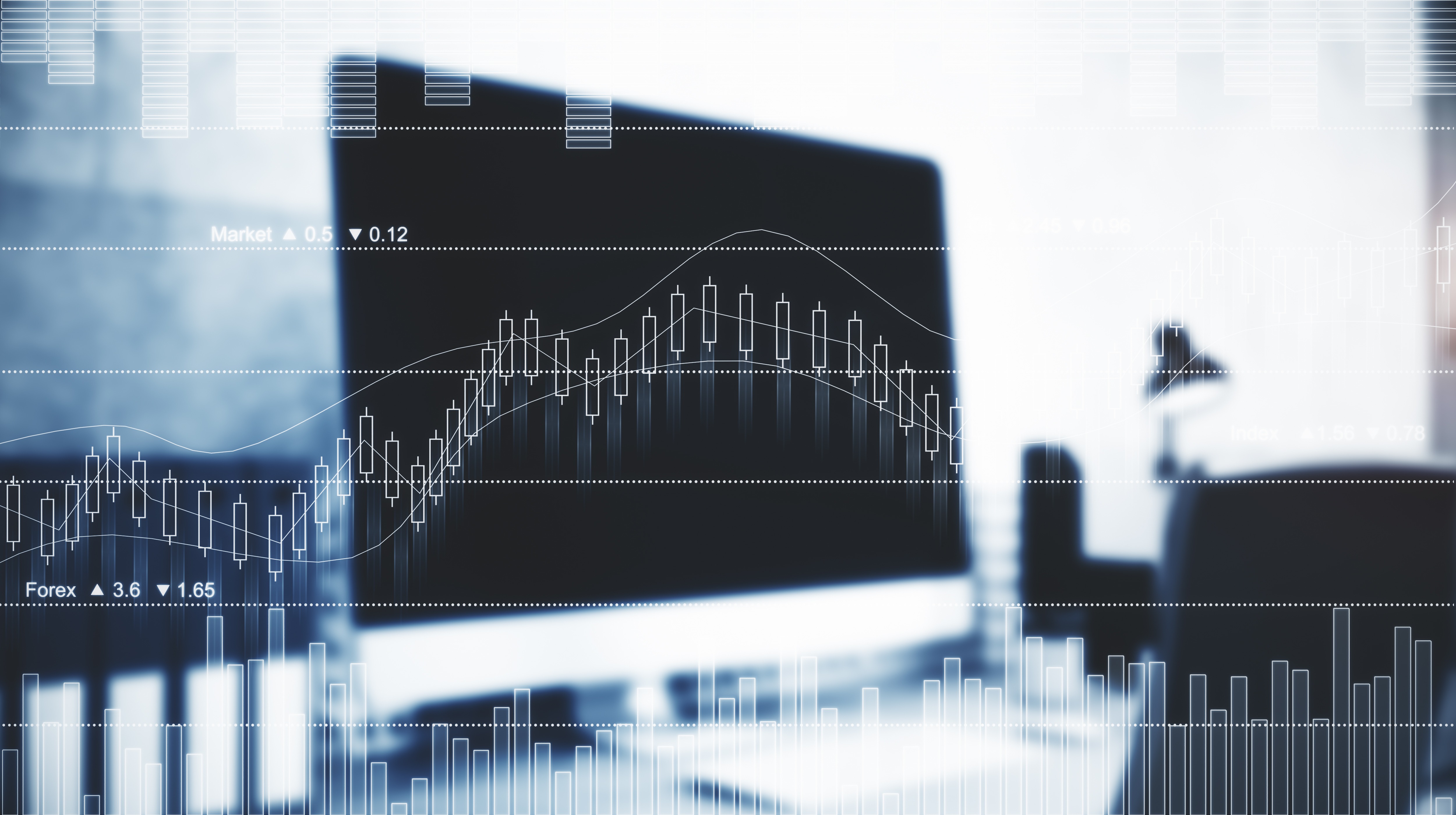 Abstract market-data visualization representing contract deviation analysis