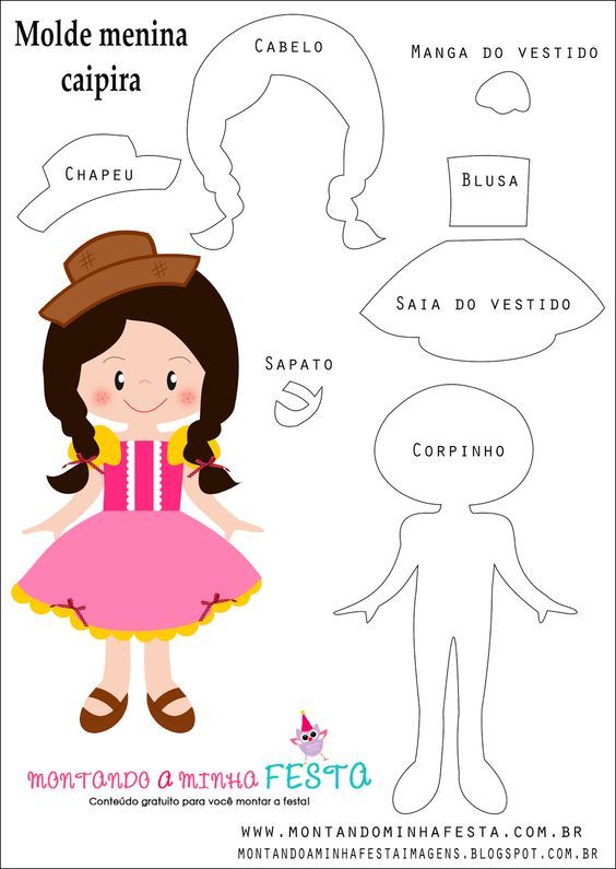 Molde menina caipira