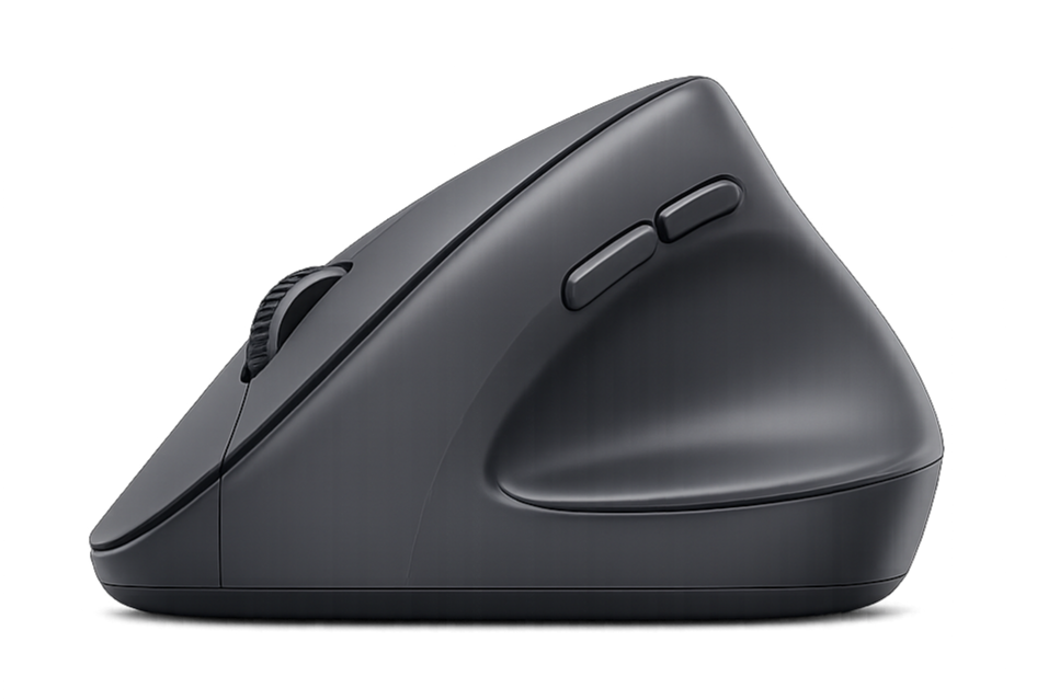 Forma ergonomic mouse side profile showing vertical orientation