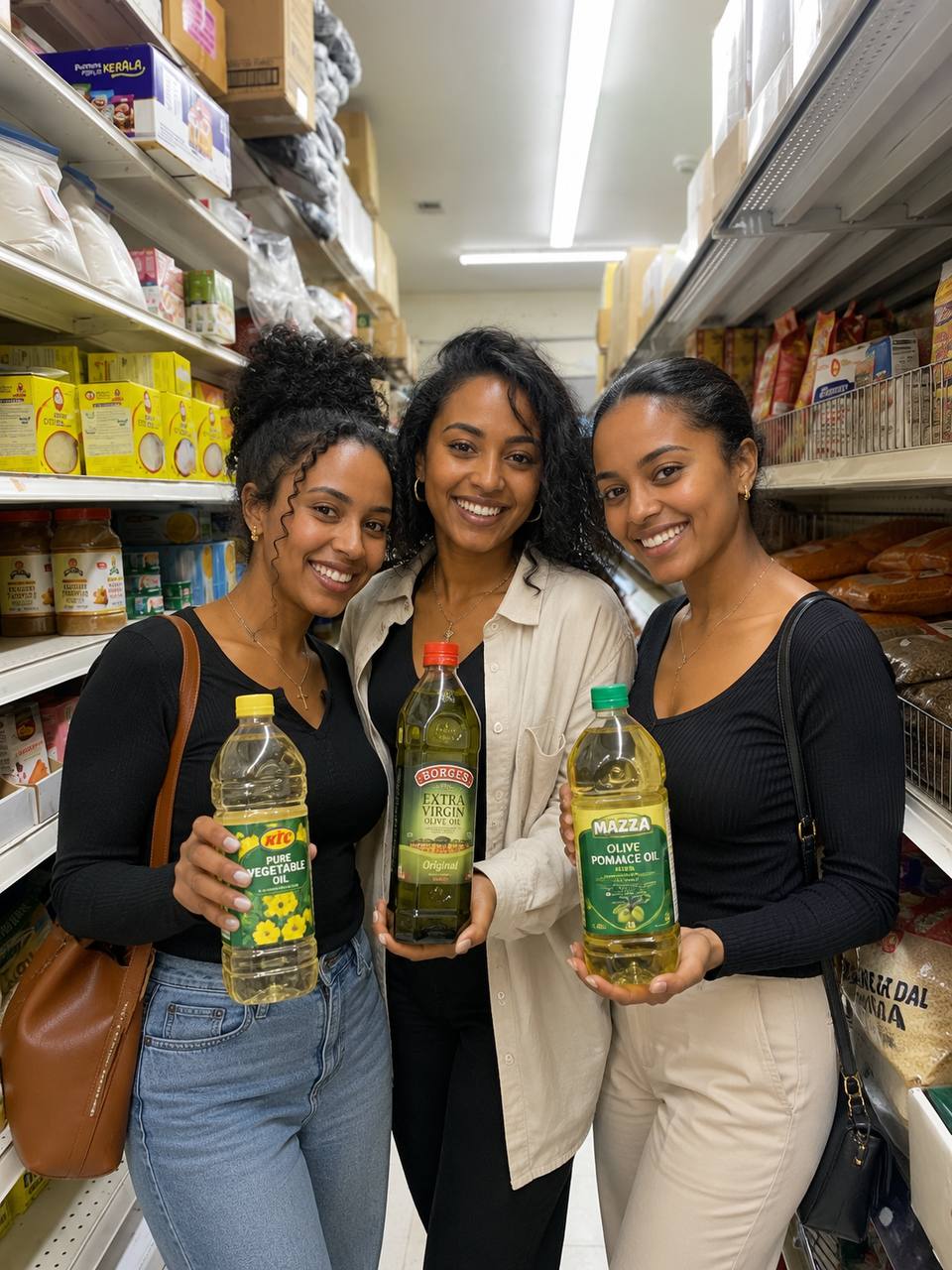 Happy customers shopping for cooking oils at MyMarketMD