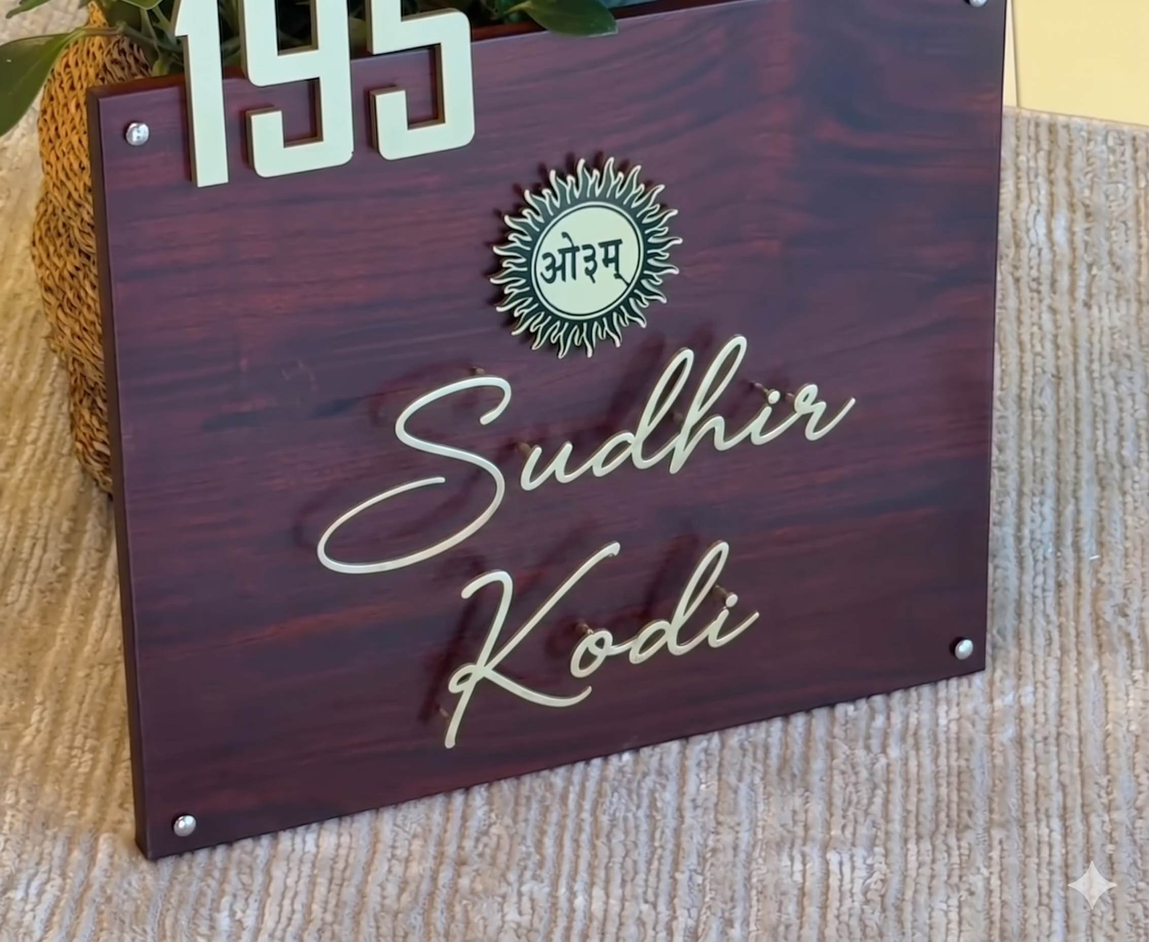 Acrylic Purple With Sun Symbol Sudhir