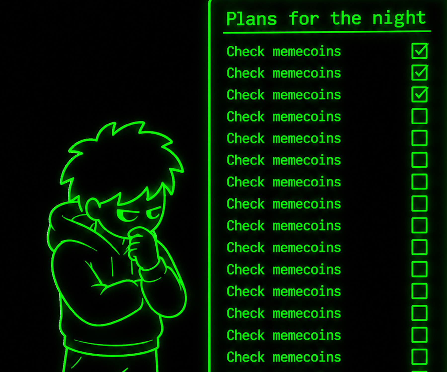 Plans for the night checklist