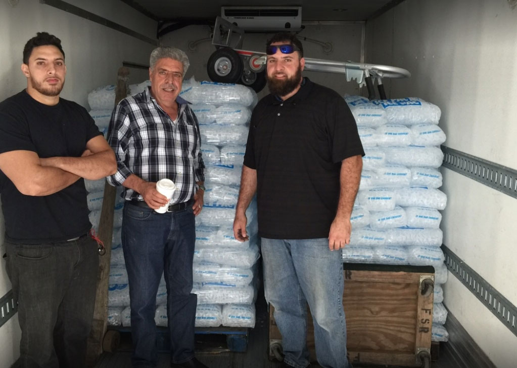 National Ice team with stacked ice products
