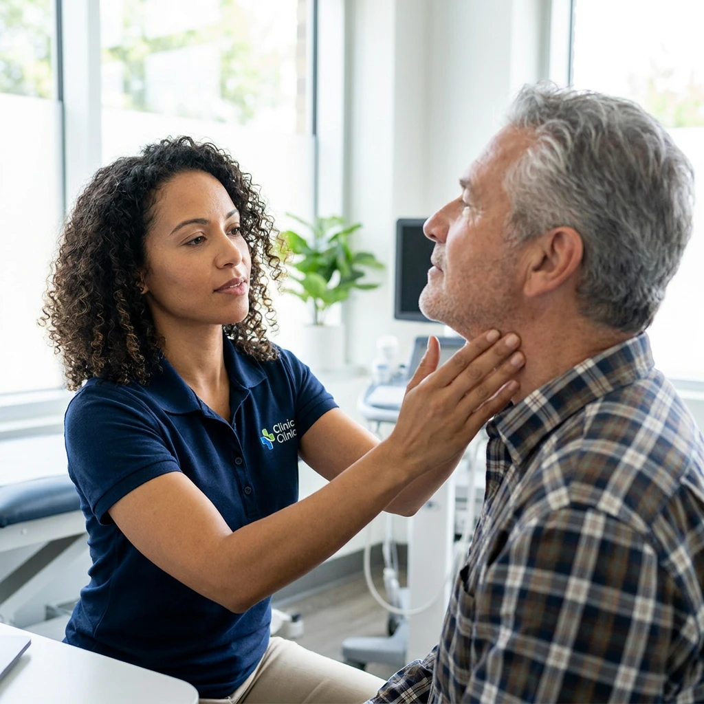 Chiropractor treating patient with neck pain
