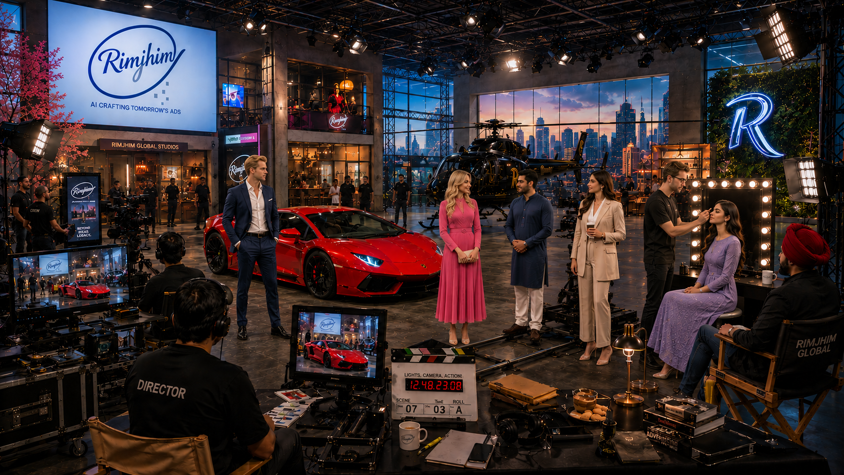 Professional commercial ad production at Rimjhim Global Studios